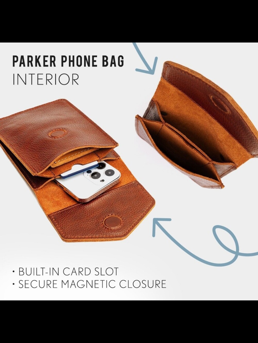 Portland Leather Goods Parker Phone Bag Boreal - Picture 14 of 15